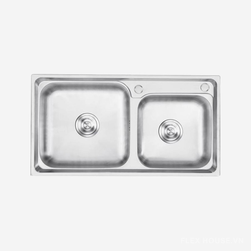 Chậu rửa ch&eacute;n inox 2 hố KAFF KF-P7843 2