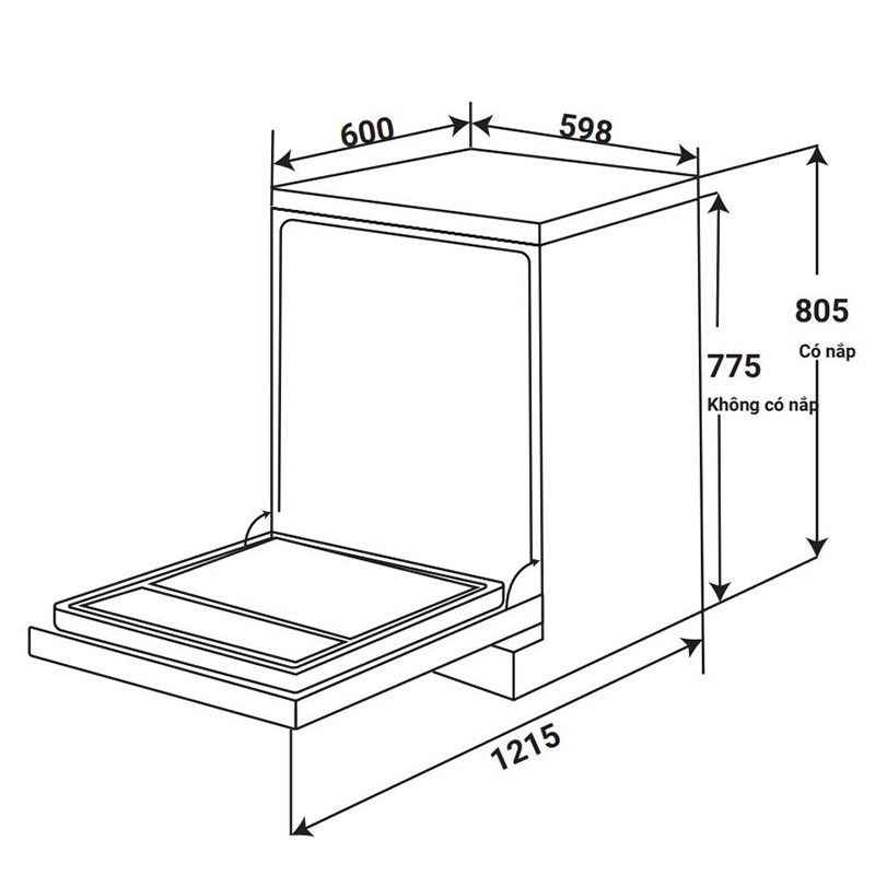 Máy rửa bát độc lập thân inox KAFF KF-BHMI775YS 5 Máy rửa bát độc lập thân inox KAFF KF-BHMI775YS 8
